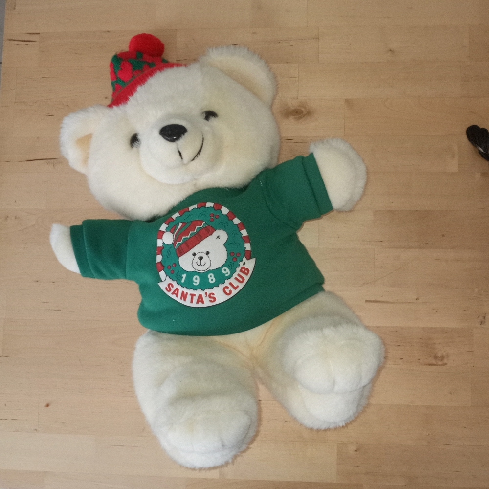 Vintage 1986 Christmas Bear plush